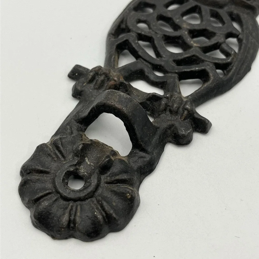 1960's Owl Cast Iron Swivel Hook Holder Only / Wall Mount / Black / No Hook